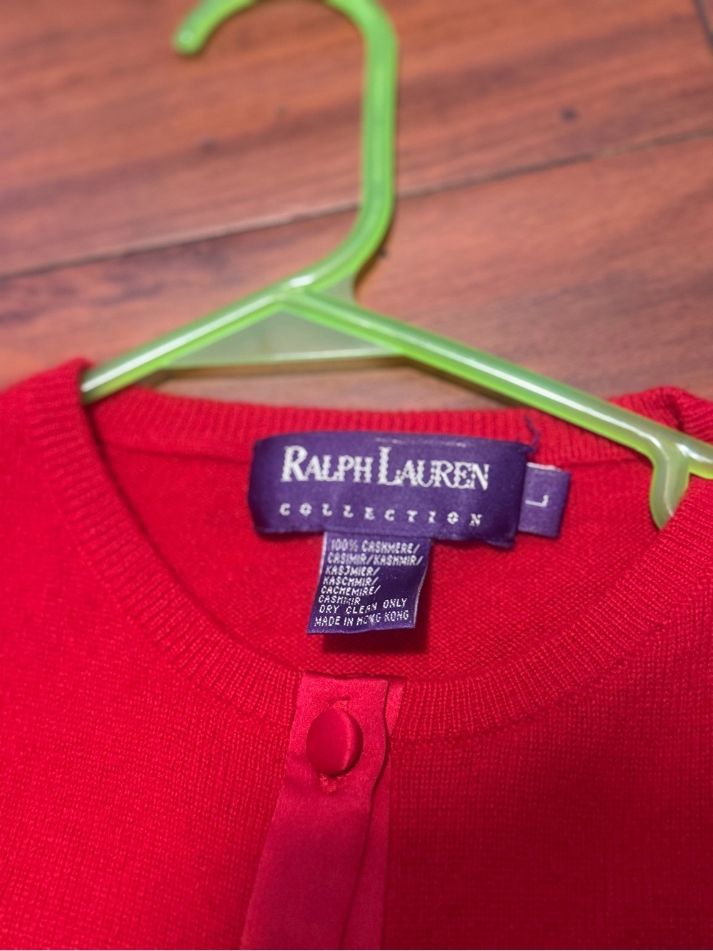 Purple label Ralph Lauren Red Button-Front Women's Cardigan 100% cashmere - Picture 14 of 14